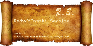 Radvánszki Sarolta névjegykártya